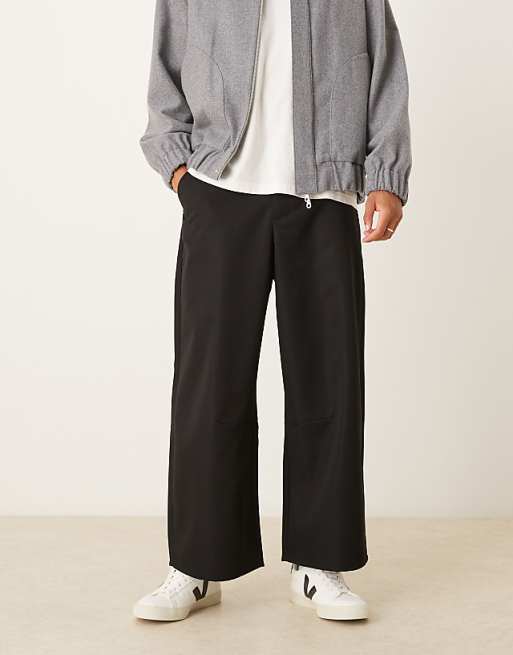 DESIGN Barrel Trouser In Black