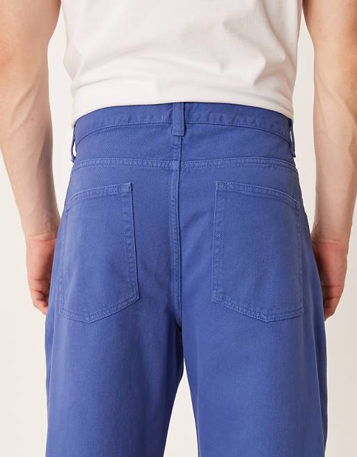 DESIGN Barrel Trousers In Blue
