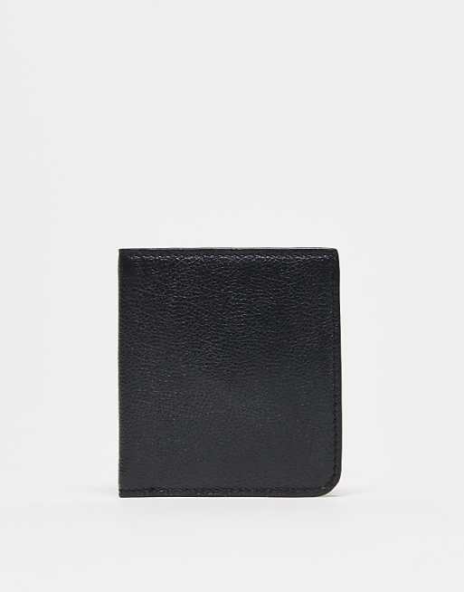 DESIGN bifold real leather wallet in black