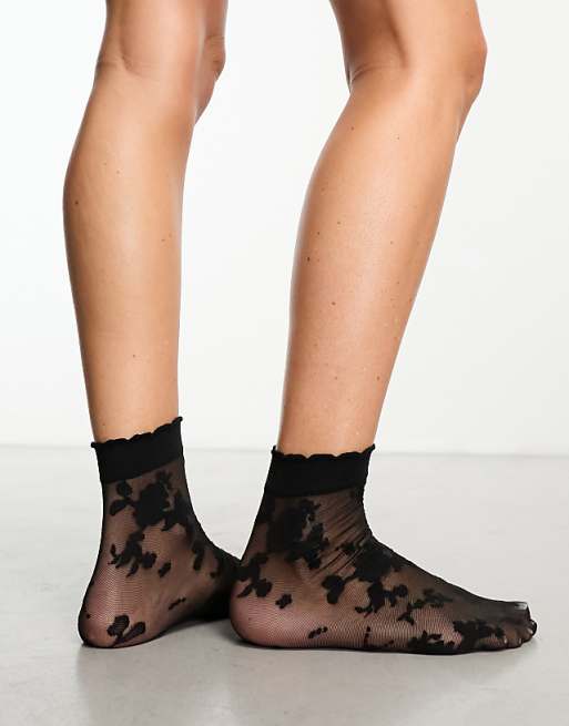 DESIGN Black Lace Sock