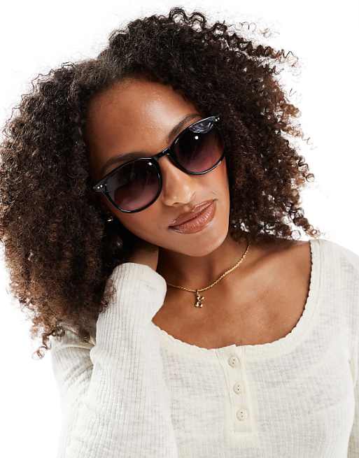 DESIGN black round sunglasses