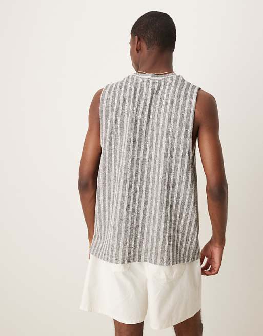 DESIGN Boxy Fit Tank In Loopback Stripe