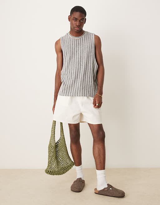 DESIGN boxy fit tank in loopback stripe