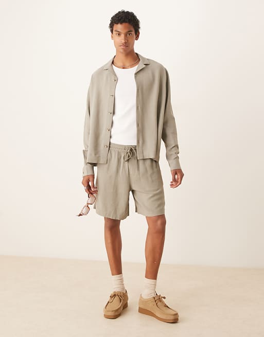 DESIGN boxy linen co-ord in green