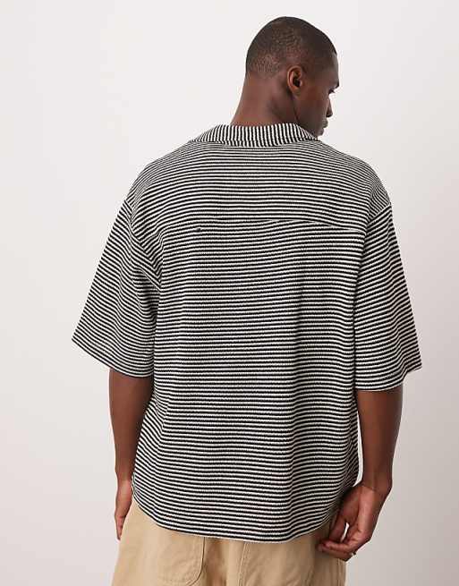 DESIGN Boxy Oversized Crochet Shirt In Blue