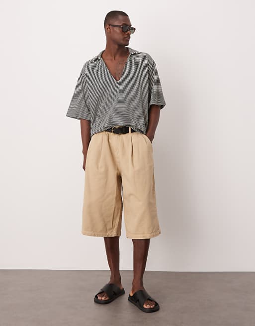 DESIGN Boxy Oversized Crochet Shirt In Blue