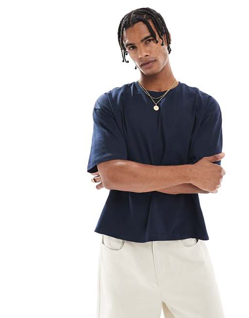 DESIGN Boxy Oversized Graphic T-shirt In Navy