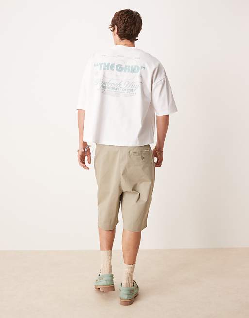 DESIGN Boxy Oversized Heavyweight T-shirt With Print In White