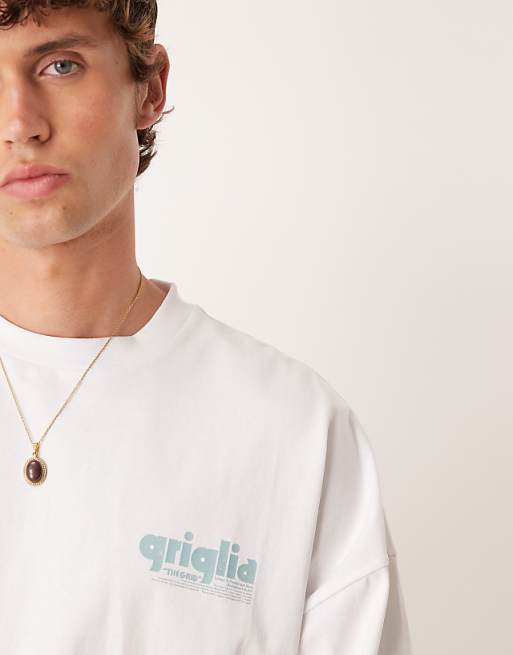 DESIGN Boxy Oversized Heavyweight T-shirt With Print In White
