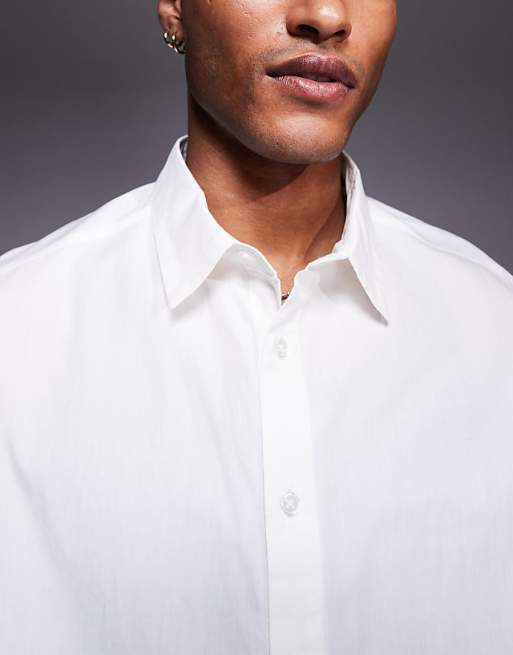 DESIGN Boxy Oversized Poplin Shirt In White