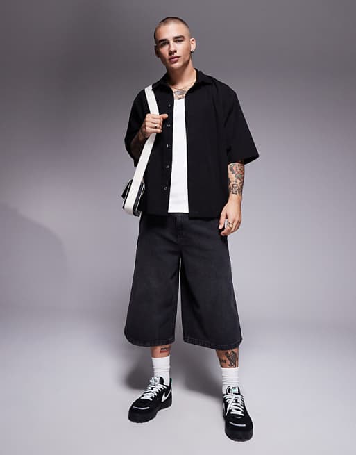 DESIGN Boxy Oversized Shirt In Black