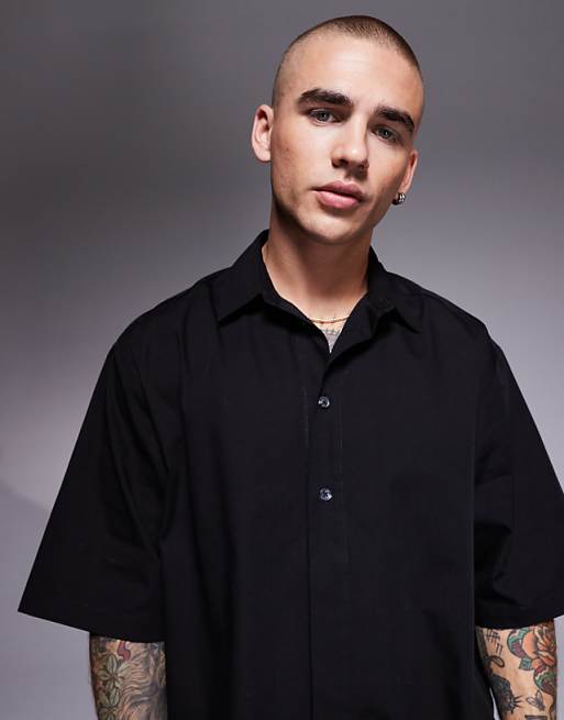 DESIGN Boxy Oversized Shirt In Black