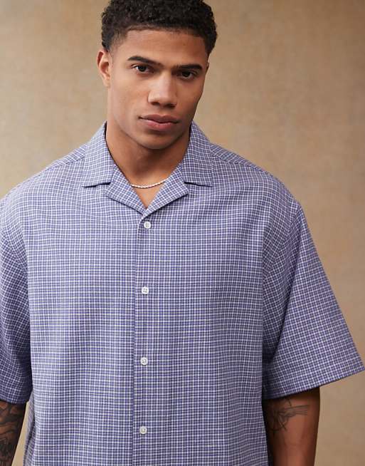 DESIGN Boxy Oversized Shirt In Blue Check