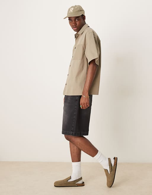 DESIGN Boxy Oversized Shirt In Khaki