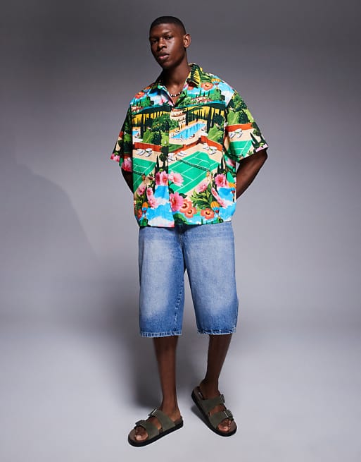 DESIGN Boxy Oversized Shirt With Scenic Print