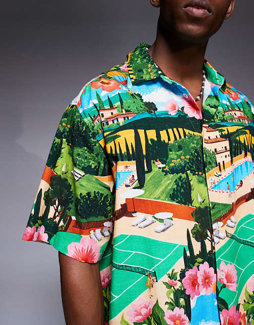 DESIGN Boxy Oversized Shirt With Scenic Print