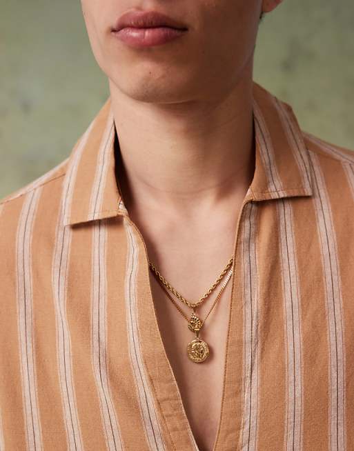 DESIGN Boxy Oversized Shirt With Vertical Stripe In Brown