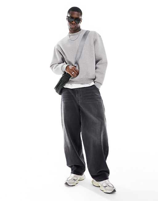 DESIGN Boxy Oversized Sweatshirt In Grey Marl