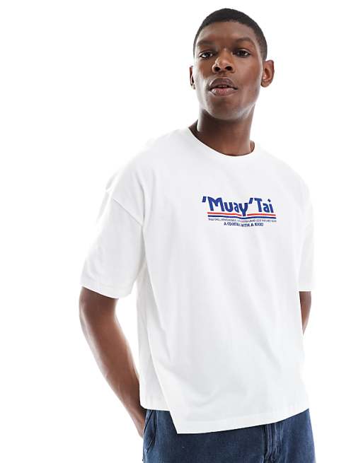 DESIGN Boxy Oversized T-shirt With Back Graphic In White