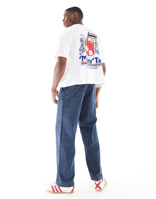 DESIGN Boxy Oversized T-shirt With Back Graphic In White