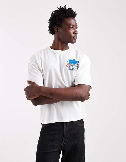 DESIGN Boxy Oversized T-shirt With Back Print In White