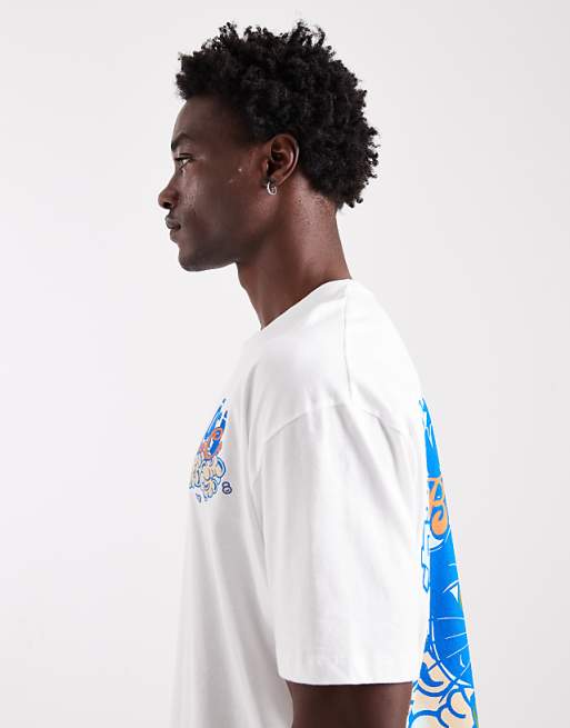 DESIGN Boxy Oversized T-shirt With Back Print In White
