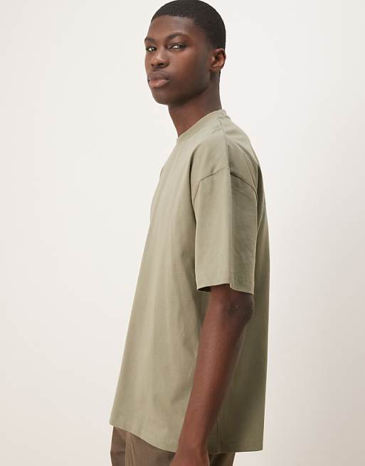 DESIGN Boxy Oversized T-shirt With Back Print In Khaki