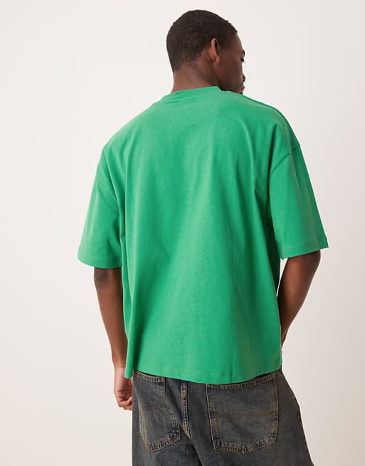 DESIGN Boxy Oversized T-shirt With Brasil Sports Graphic In Green