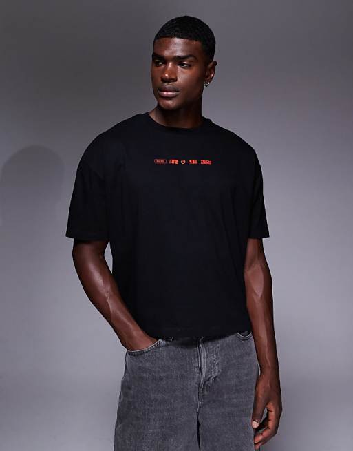 DESIGN Boxy Oversized T-shirt With Car Graphic In Black