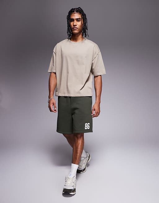 DESIGN Boxy Oversized T-shirt With Celestial Graphic In Beige