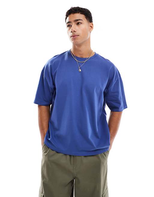 DESIGN Boxy Oversized T-shirt With Celestial Graphic In Blue