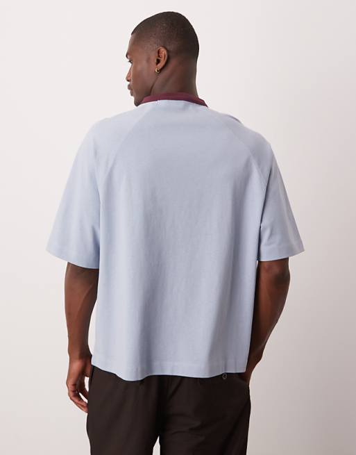 DESIGN Boxy Oversized T-shirt With City Graphic In Light Blue