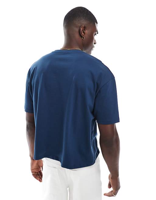 DESIGN Boxy Oversized T-shirt With City Graphic In Navy