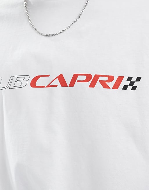 DESIGN Boxy Oversized T-shirt With City Graphic In White