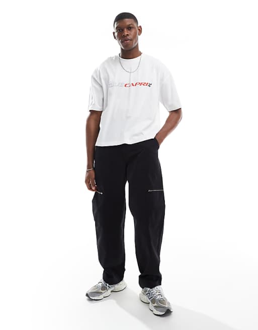 DESIGN Boxy Oversized T-shirt With City Graphic In White