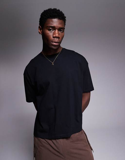 DESIGN Boxy Oversized T-shirt With Dragon Graphic In Black