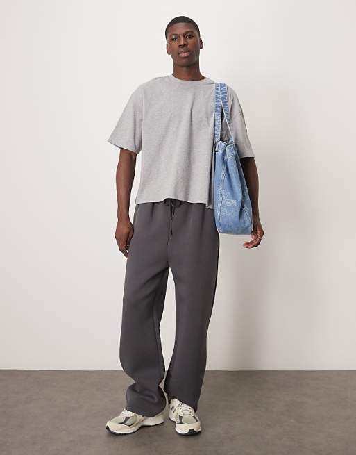 DESIGN Boxy Oversized T-shirt With Floral Graphic In Grey Marl