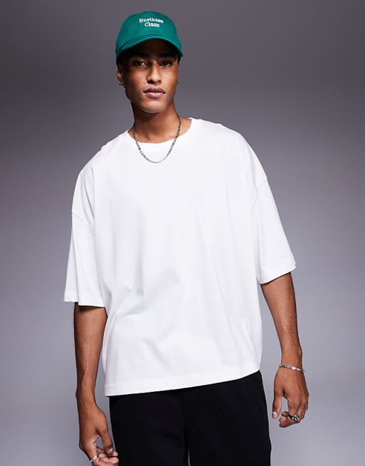 DESIGN Boxy Oversized T-shirt With Food Embroidery In White