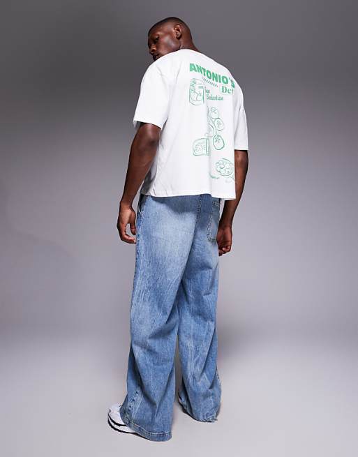 DESIGN Boxy Oversized T-shirt With Food Graphic In White