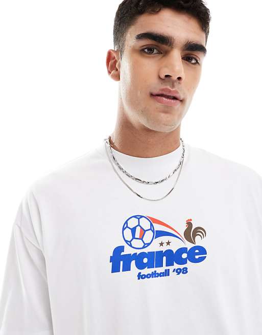 DESIGN Boxy Oversized T-shirt With France Sport Graphic In White