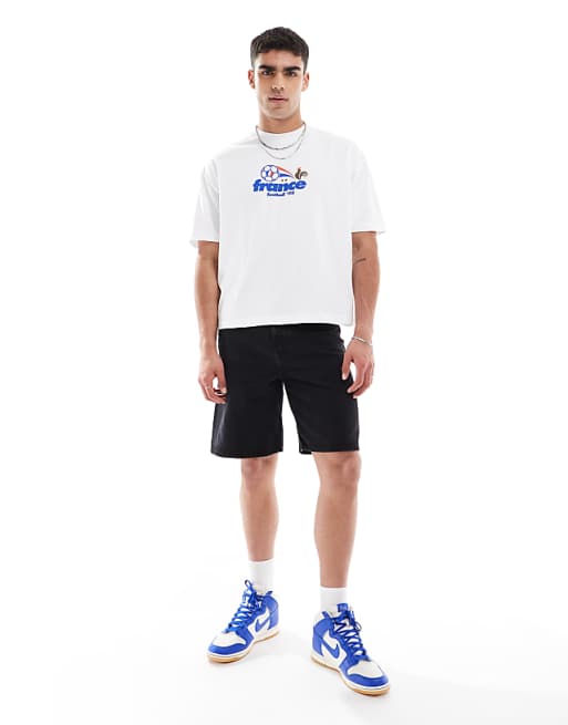 DESIGN Boxy Oversized T-shirt With France Sport Graphic In White
