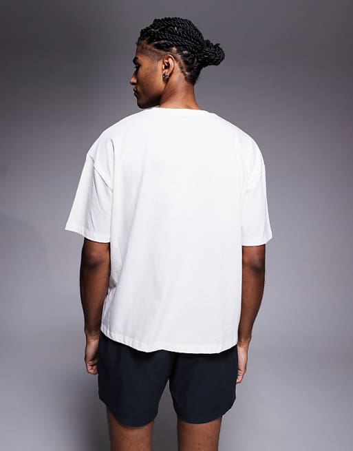 DESIGN Boxy Oversized T-shirt With Front Print In Off White
