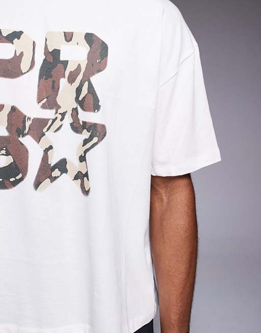 DESIGN Boxy Oversized T-shirt With Front Print In Off White