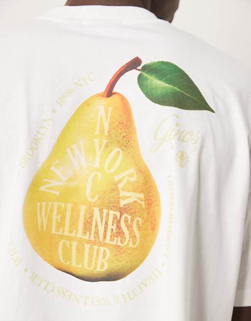 DESIGN Boxy Oversized T-shirt With Fruit Graphic In White