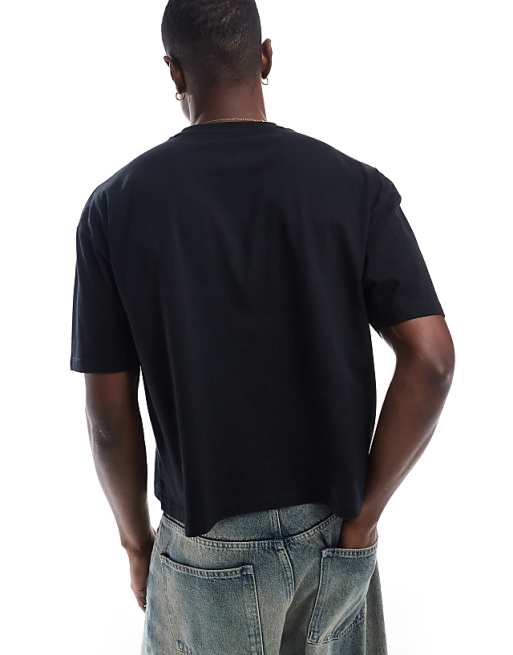 DESIGN Boxy Oversized T-shirt With Golf Front Print In Black