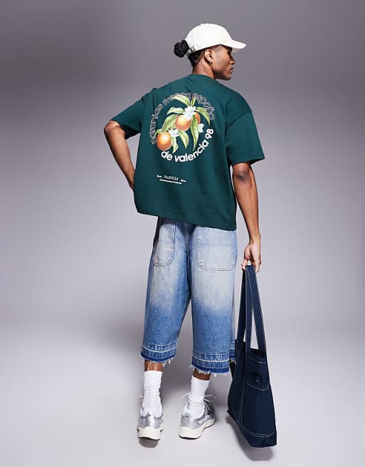 DESIGN Boxy Oversized T-shirt With High Summer Graphic In Dark Green