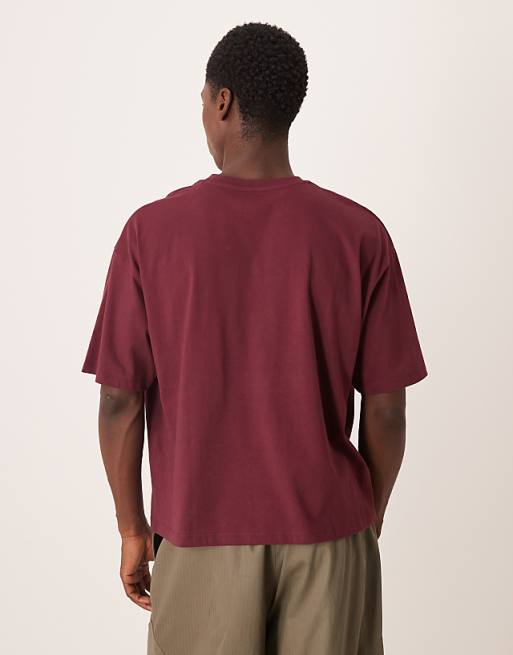 DESIGN Boxy Oversized T-shirt With New York Graphic In Burgundy