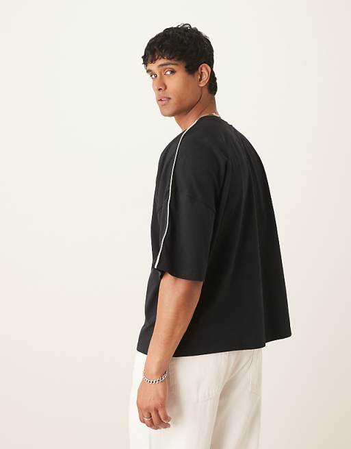 DESIGN Boxy Oversized T-shirt With Print In Black