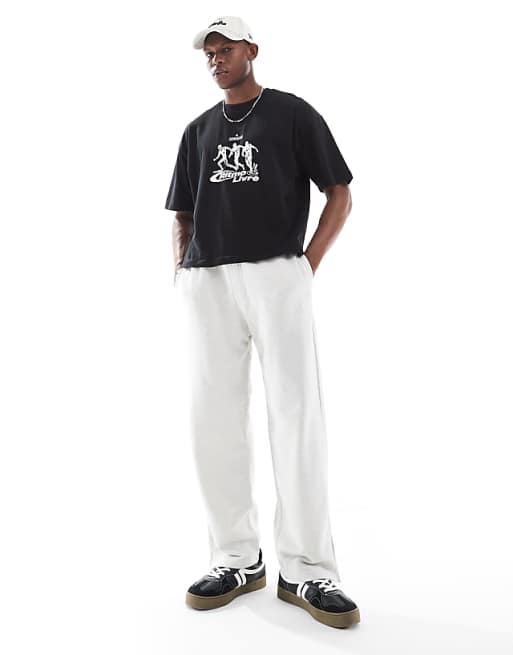 DESIGN Boxy Oversized T-shirt With Running Graphic In Black