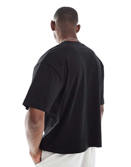 DESIGN Boxy Oversized T-shirt With Running Graphic In Black
